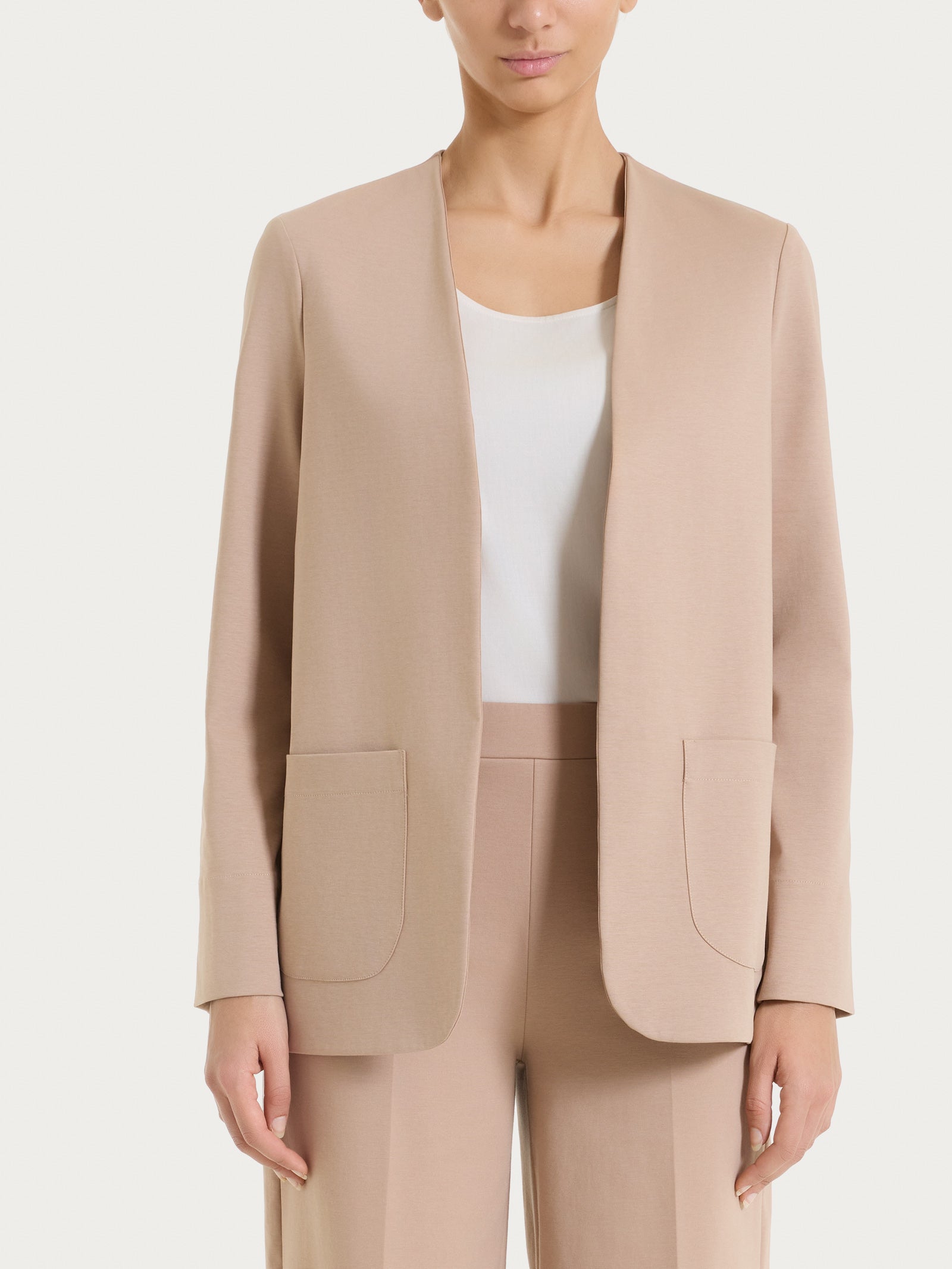 Ragno Compact Light blazer senza revers Warm Taupe over