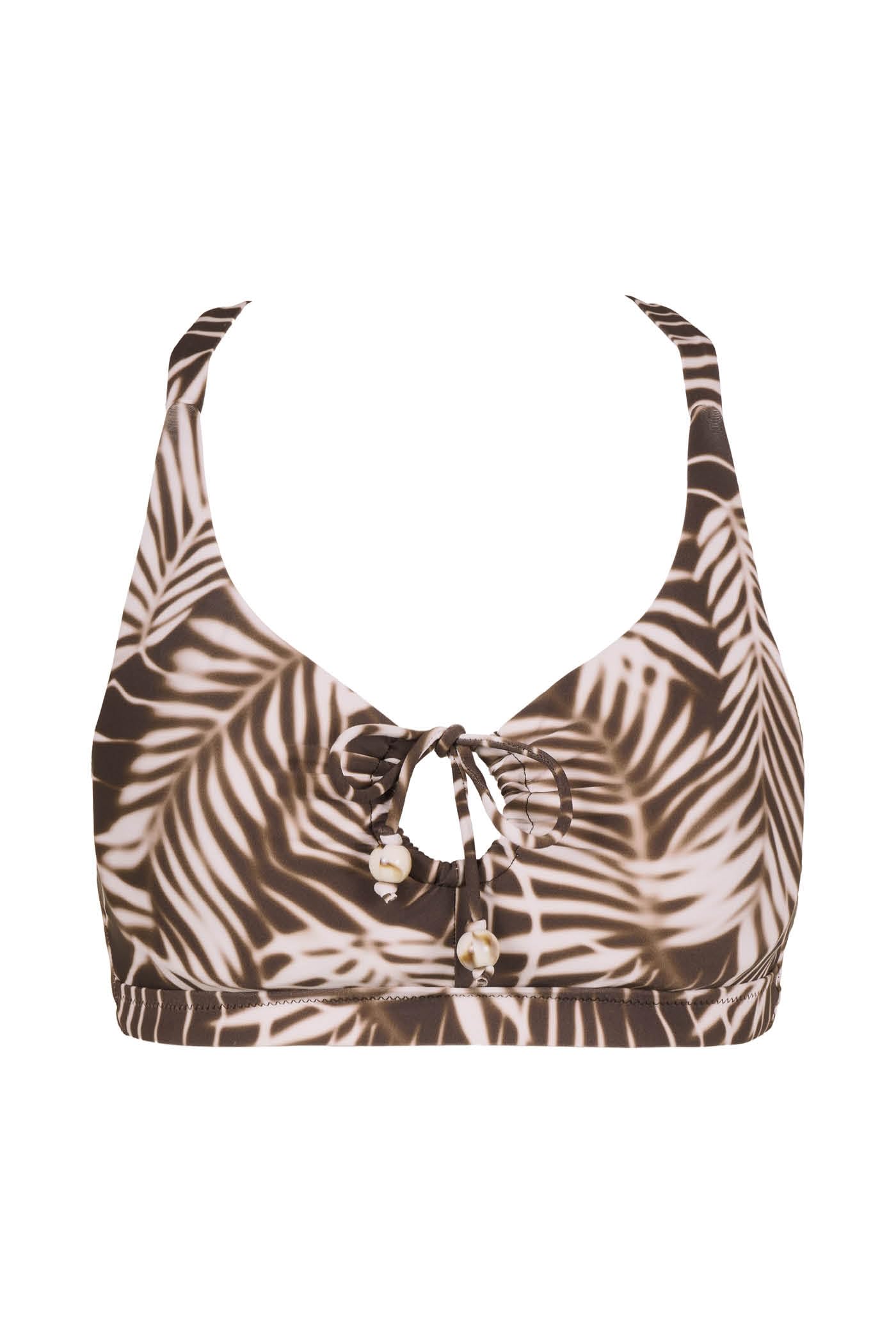 Goldenpoint Wild Charme triangolo coulisse top bikini microfibra foliage