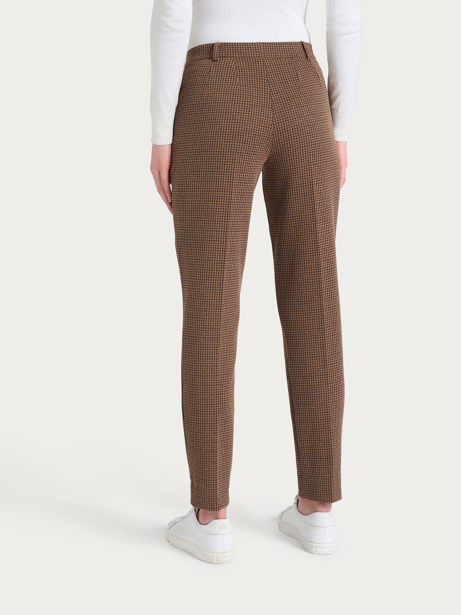 Ragno Compact Pantalone Chino Micro Check Pine Bark