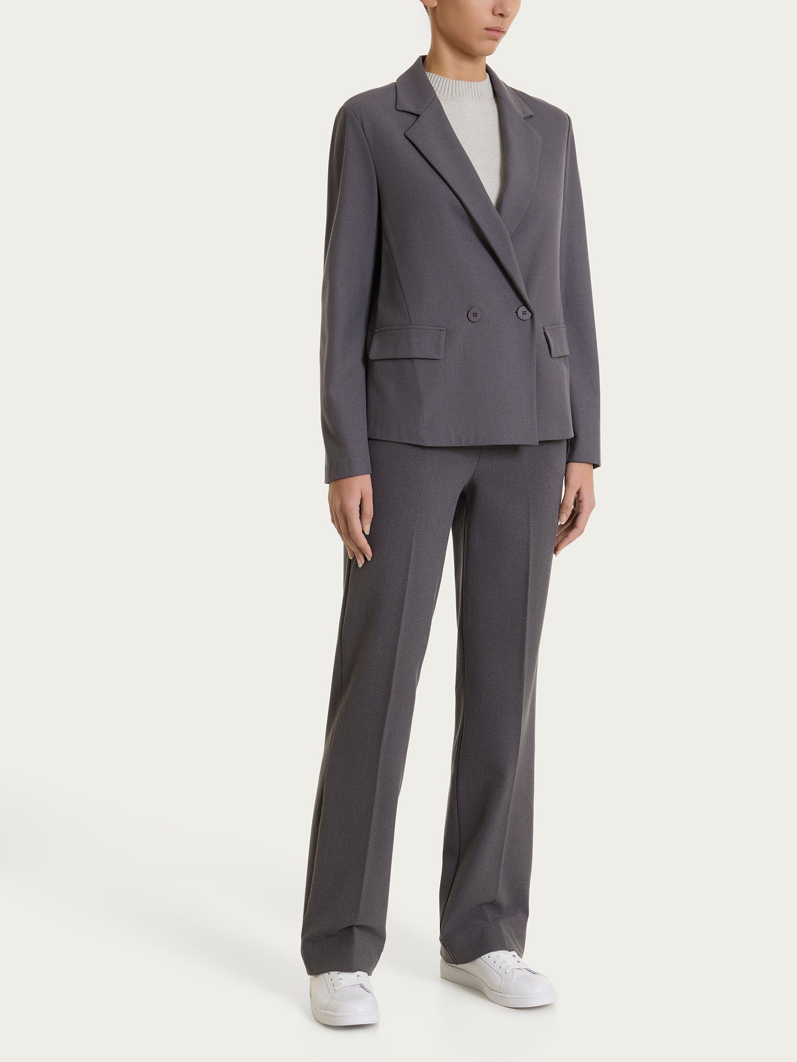 Ragno Blazer doppio petto in Flanel Twill ardesia mel