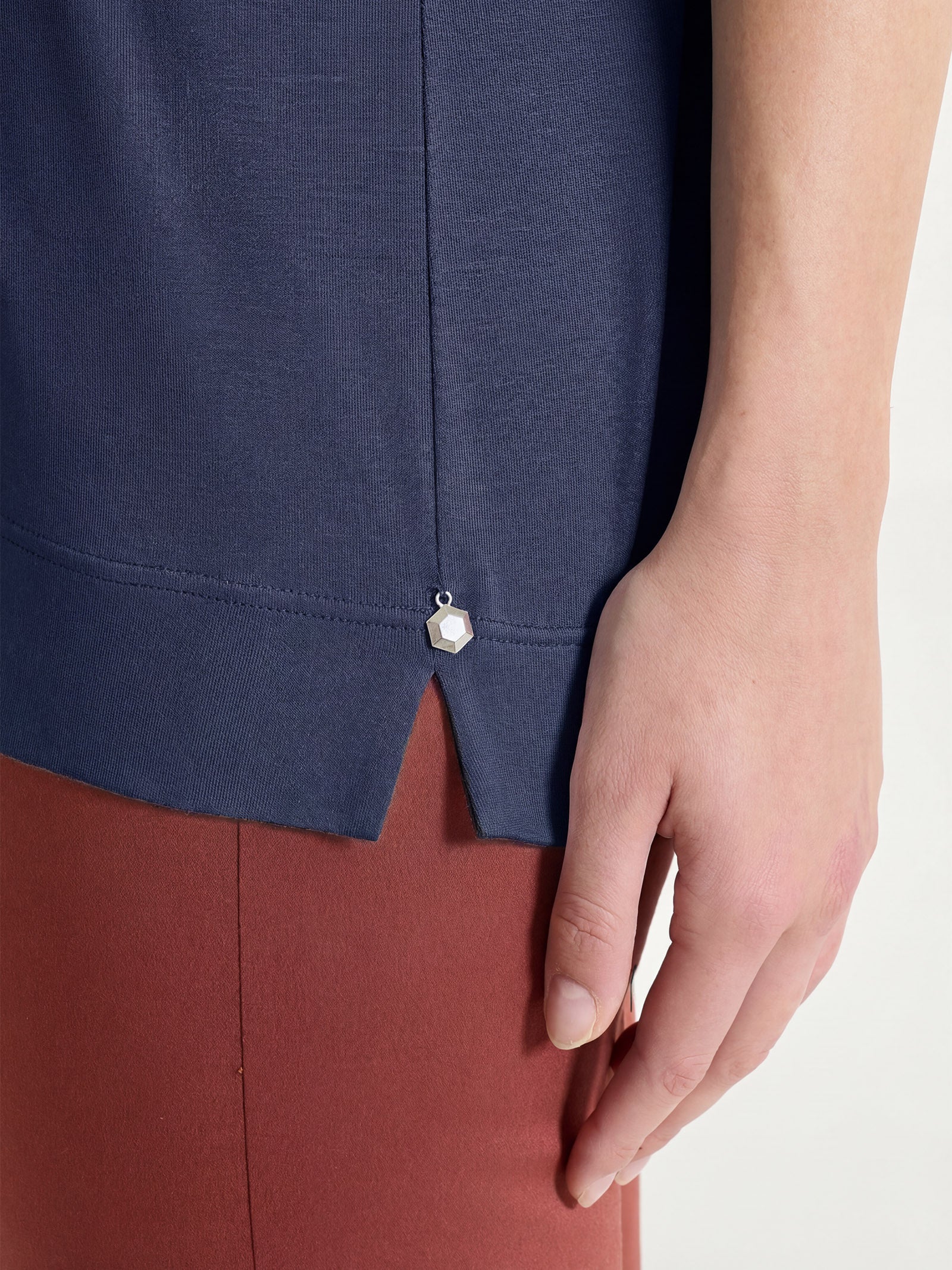 Ragno Viscosa Summer maglietta scollo a V bleu elasticizzata
