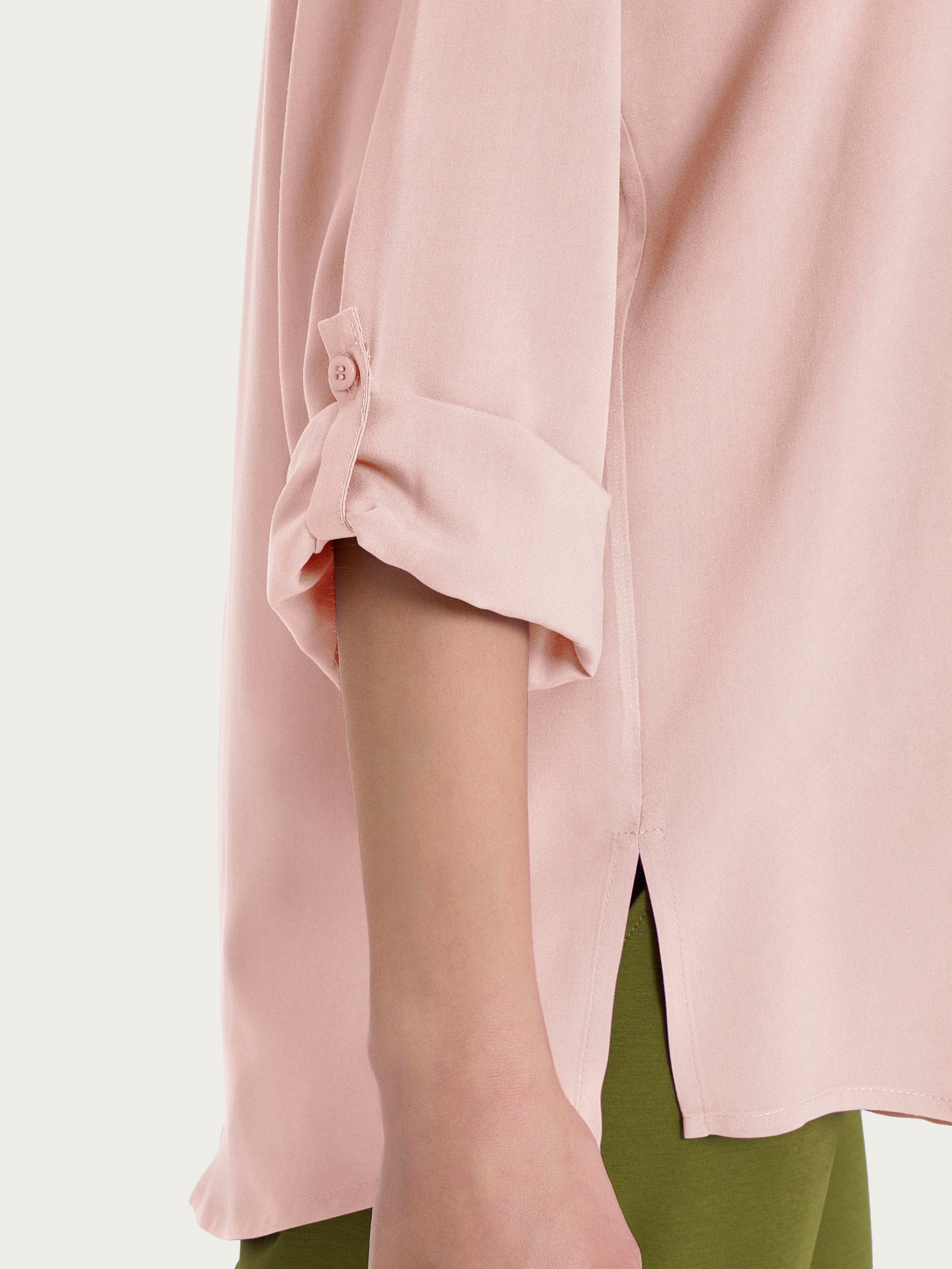 Ragno EcoSeta blusa coreana Cameo Rose raso viscosa