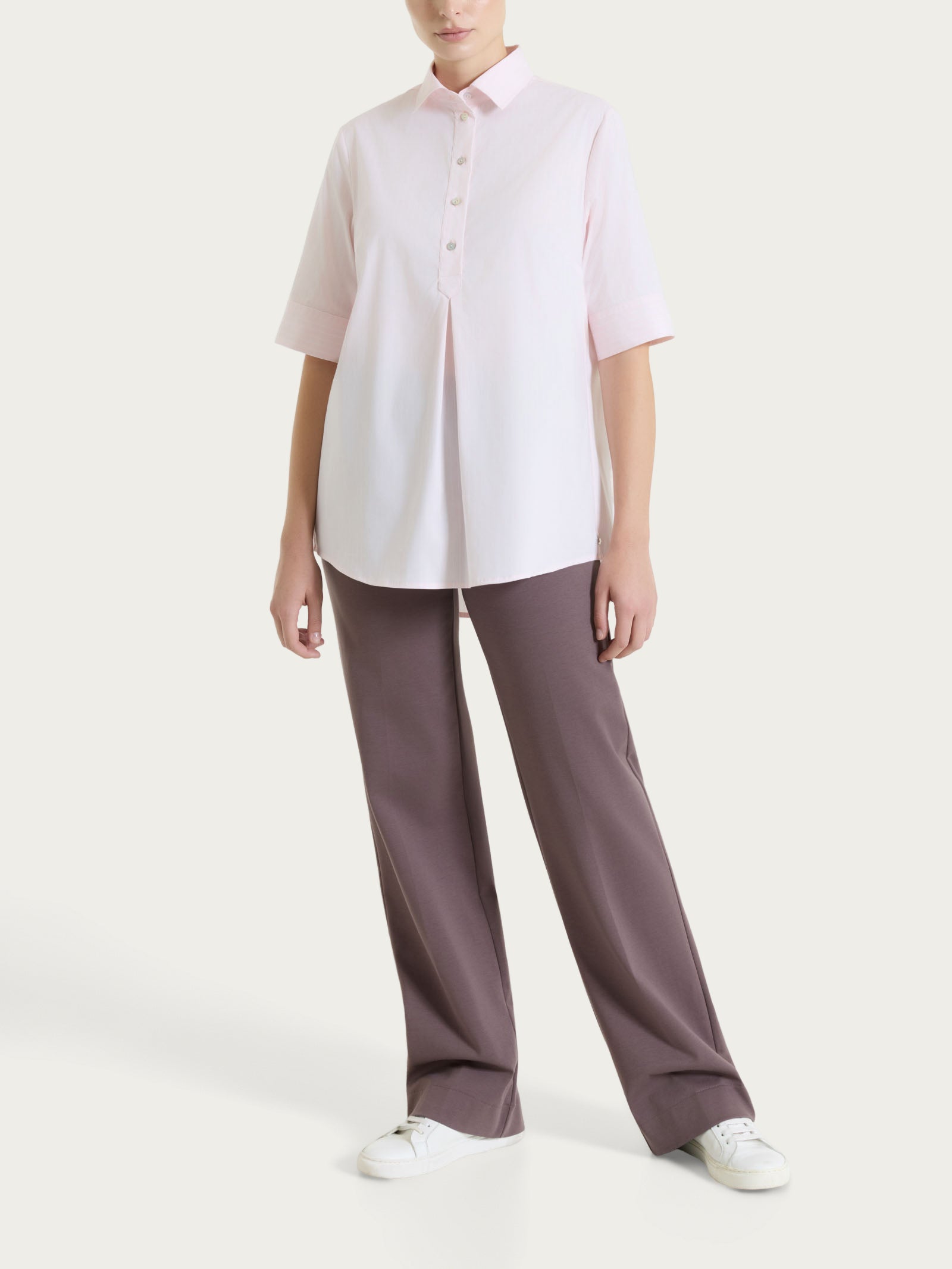 Ragno Compact Light pantalone ampio donna plum truffle wide leg