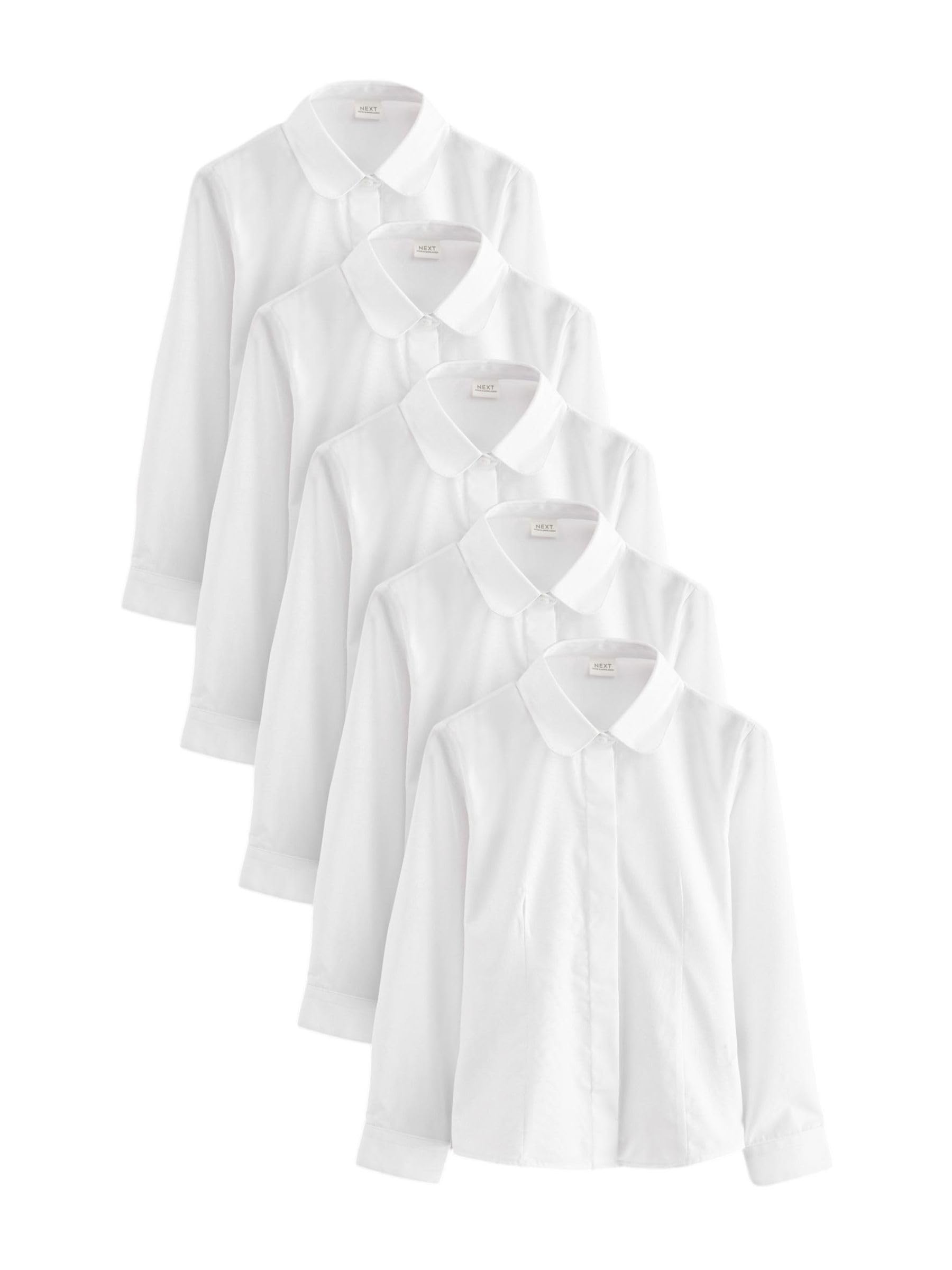 Next camicie scuola bambina maniche lunghe 5 pezzi 158 cotone