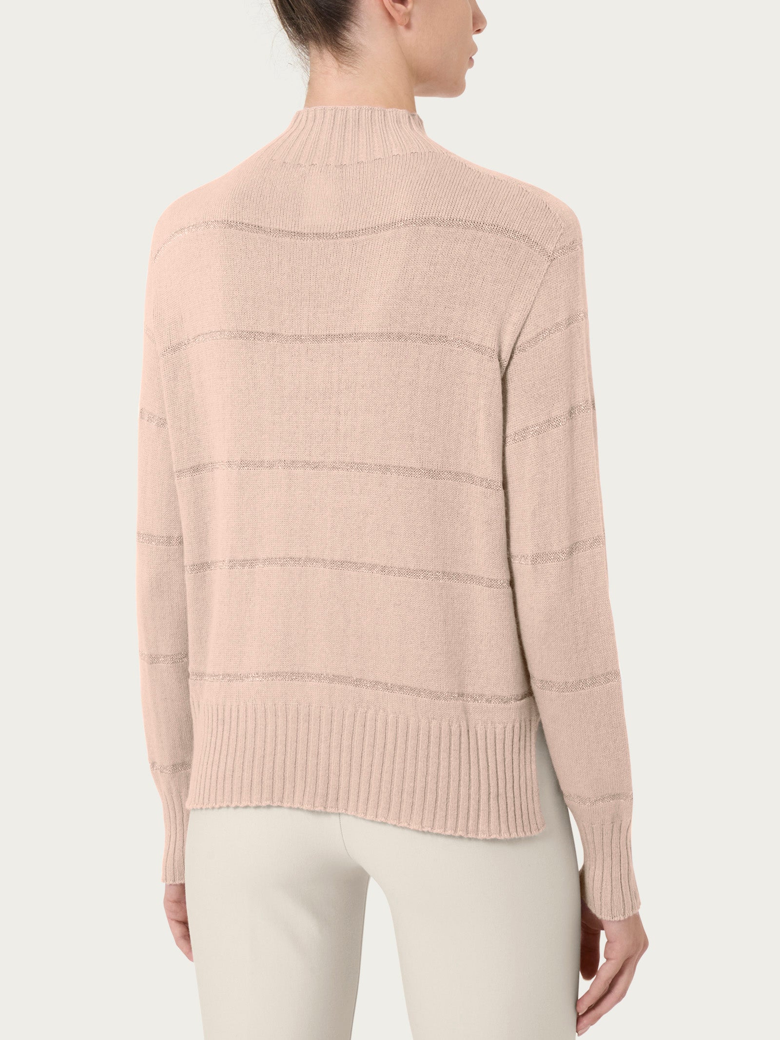 Ragno Merino Soft Lupetto Corto Rigato Moonlight Angora