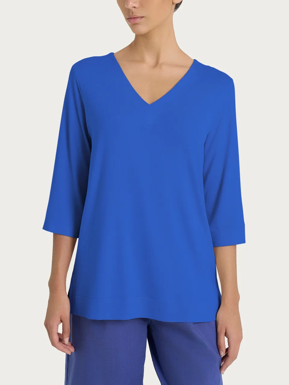 Ragno Viscosa Summer maglietta scollo V dazzling blue 3/4