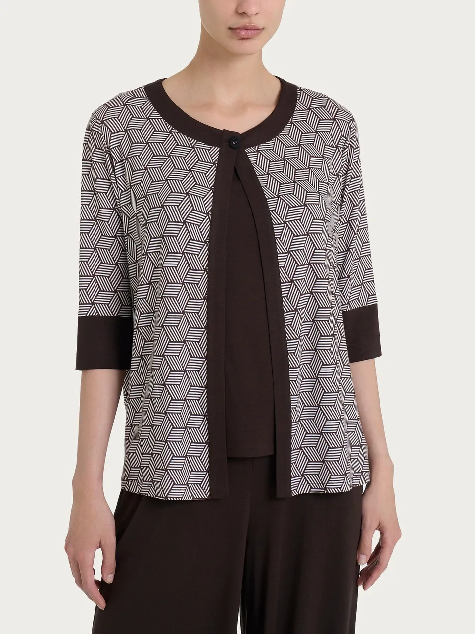 Ragno Viscosa Summer Cardigan Corto Fantasia Cubi Dawn Blue