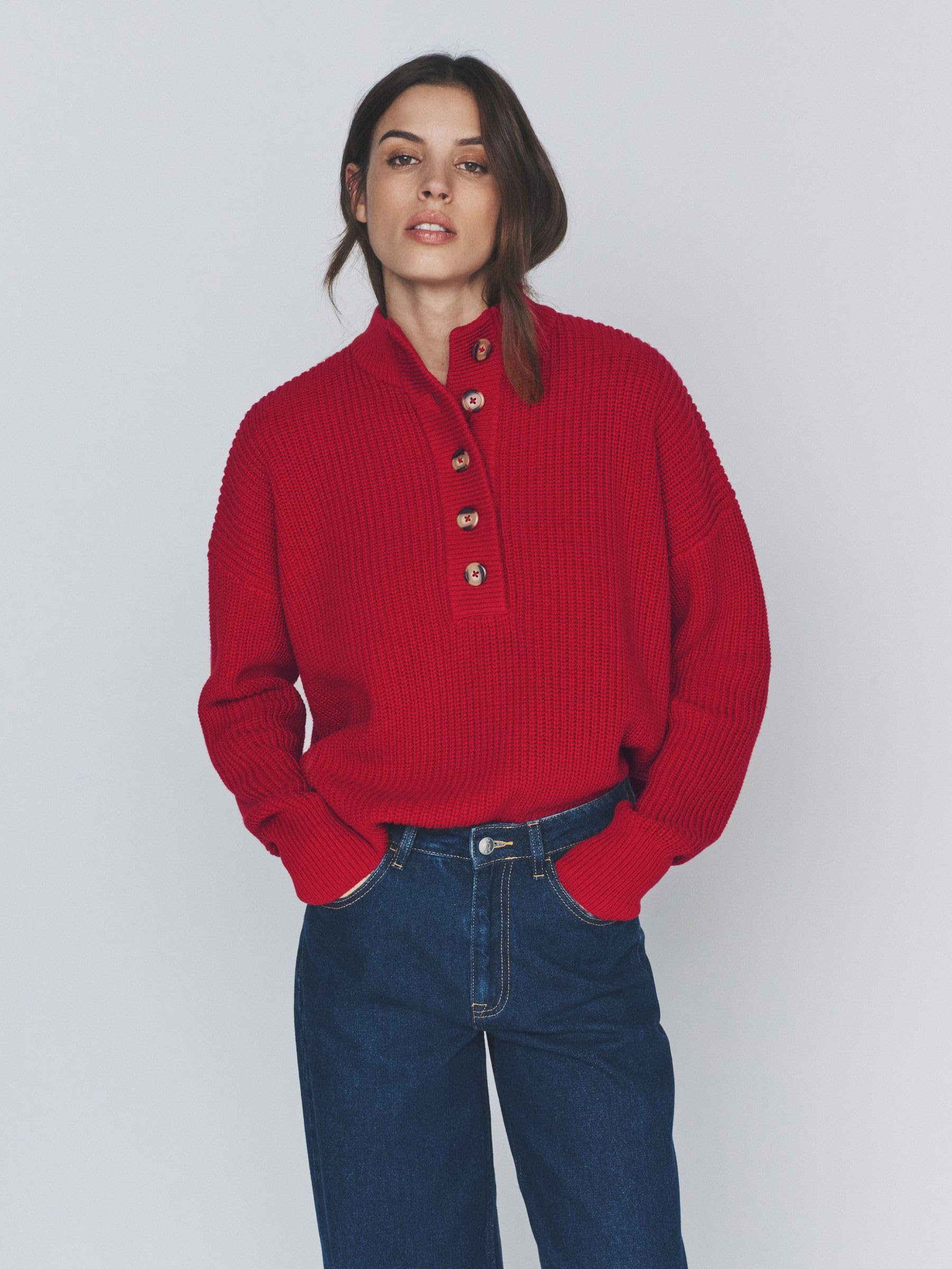 Geo Next The Set Maglione Donna Coste Larghe Confezione 2 Pezzi Bottoni