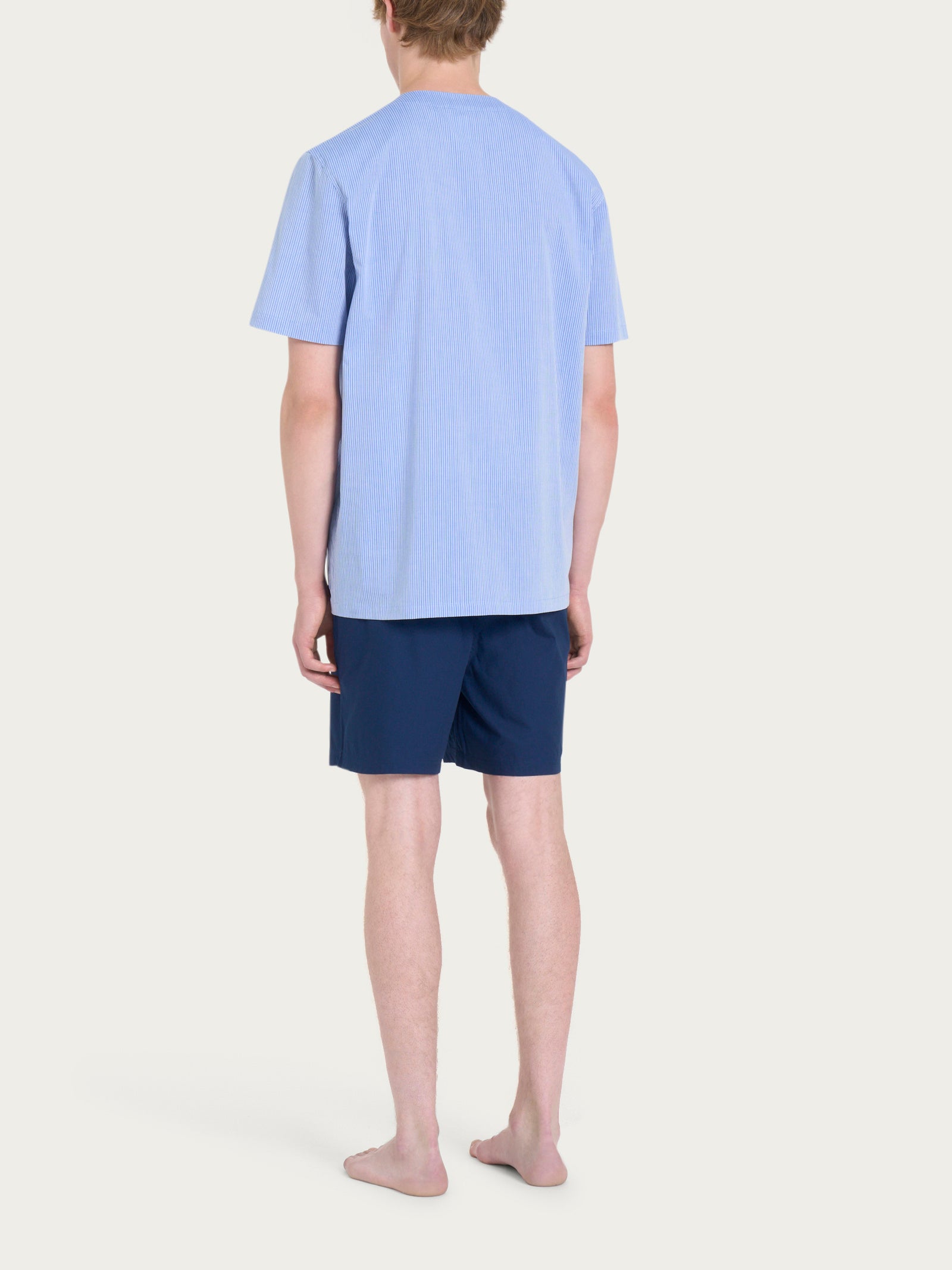 Ragno Classic pigiama corto aperto blu righe cotone