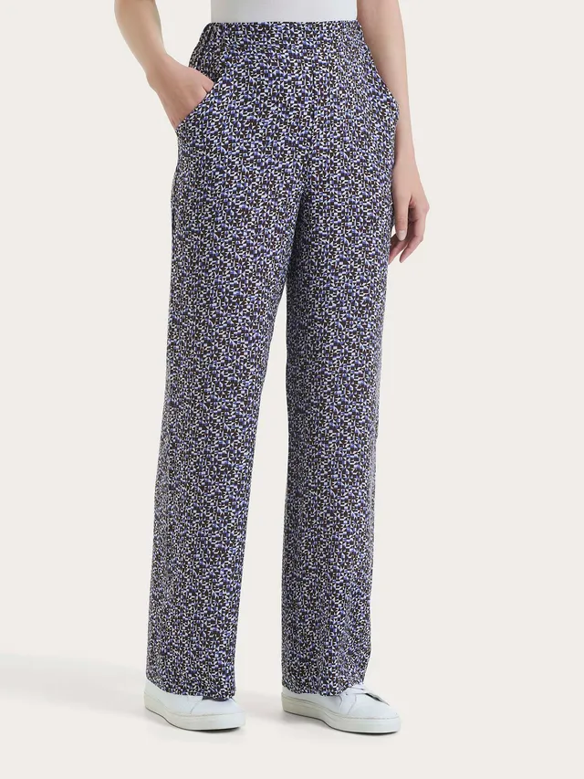Ragno EcoSeta Pantalone ampio rosa fantasia in viscosa