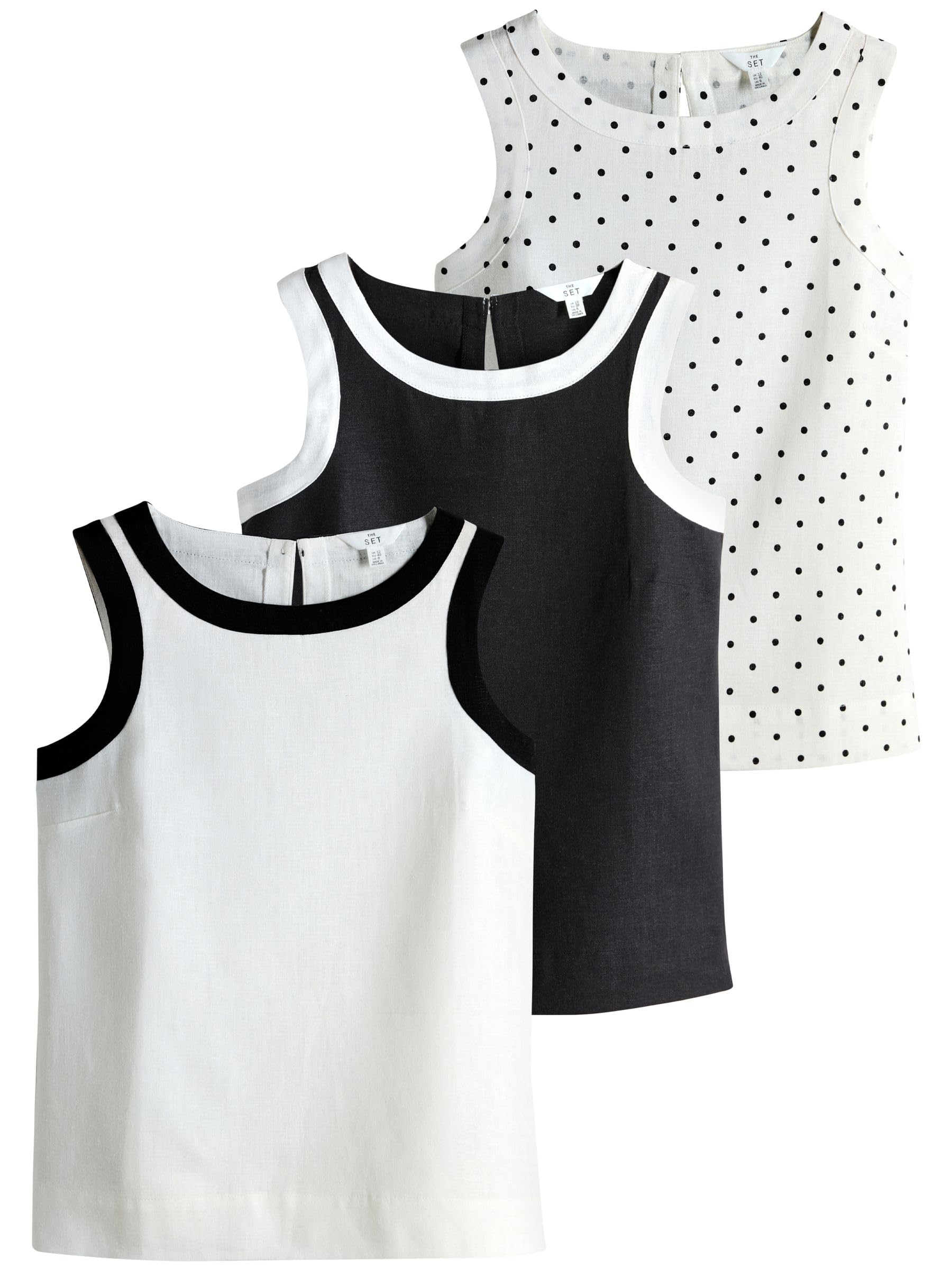 Next The Set Top Donna Confezione da 3 Misto Lino