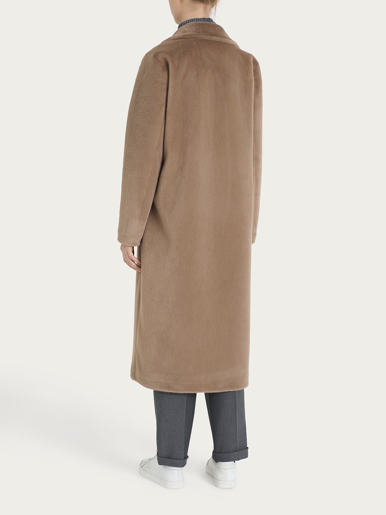 Ragno cappotto lungo double-face Vegan Shearling marrone
