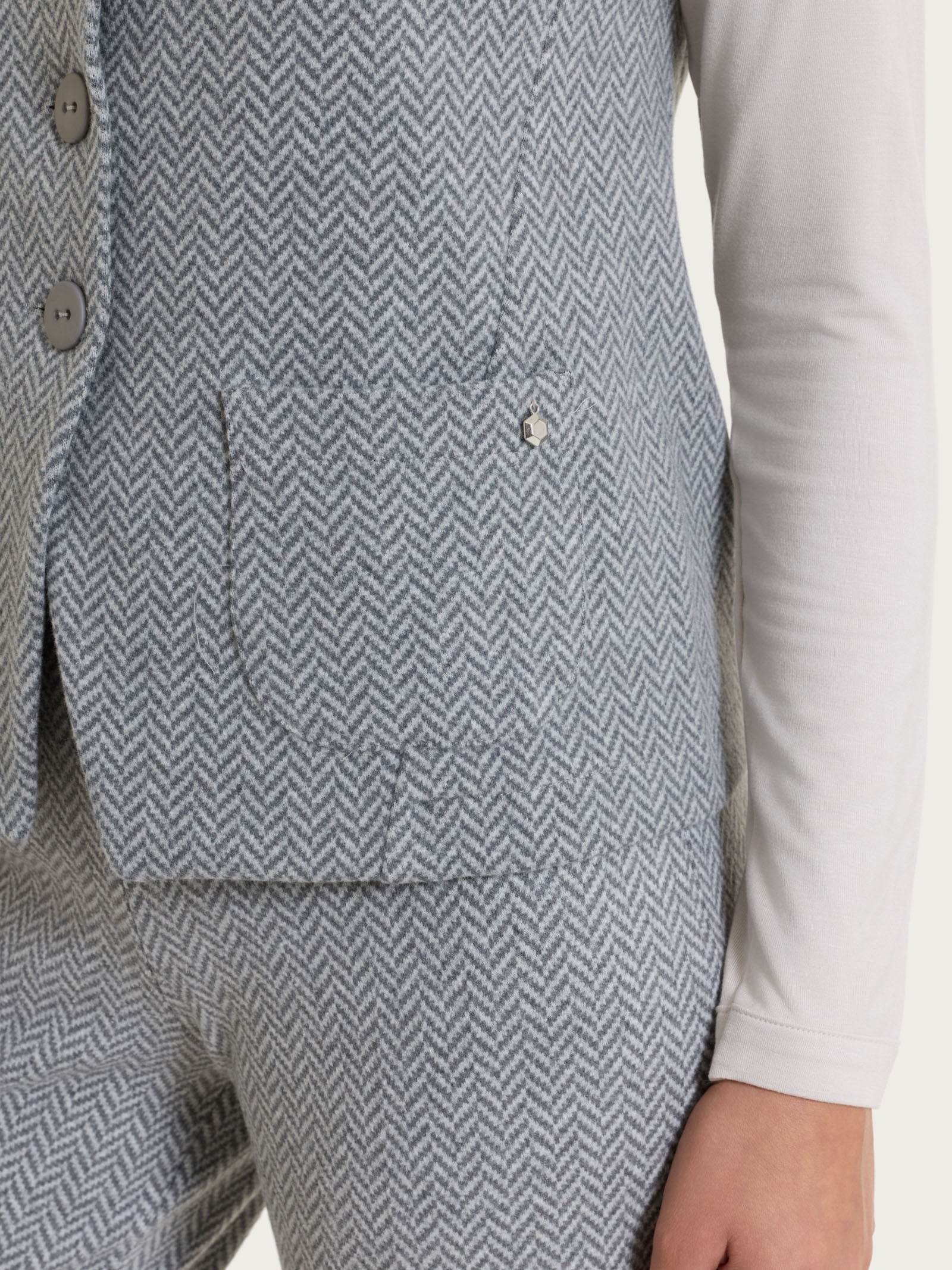 Ragno Eco Jacquard gilet grigio 4 bottoni