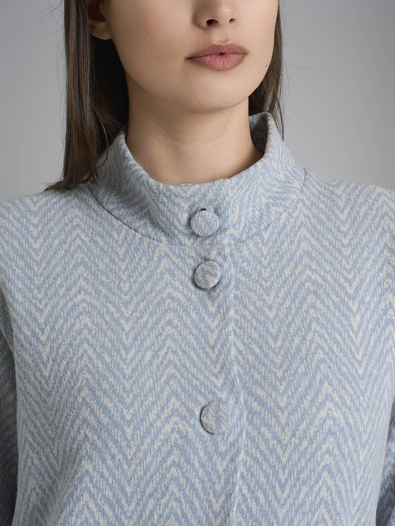 Ragno Cotton Eco Pile pigiama aperto donna caldo fantasia nebbia