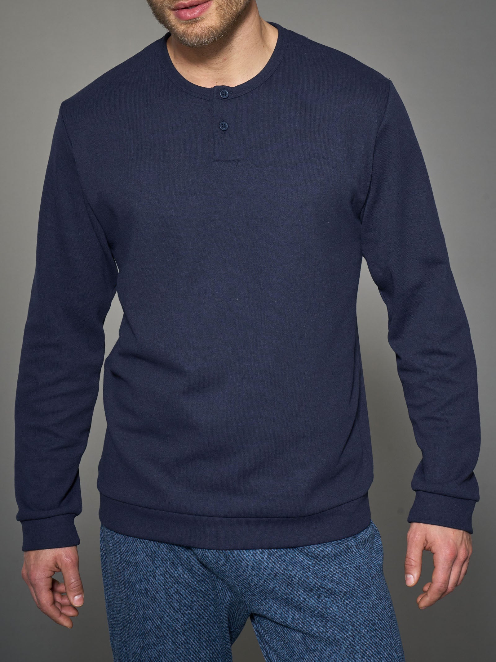 Ragno pigiama serafino lungo uomo Outer Space pile cotone