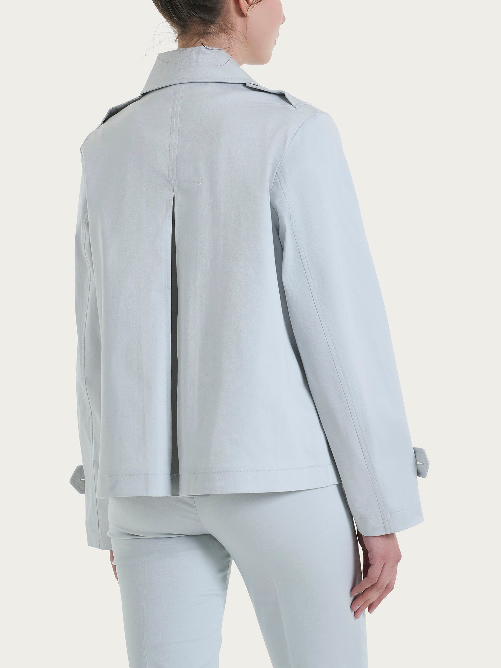 Ragno Satin Power trench corto dawn blue idrorepellente