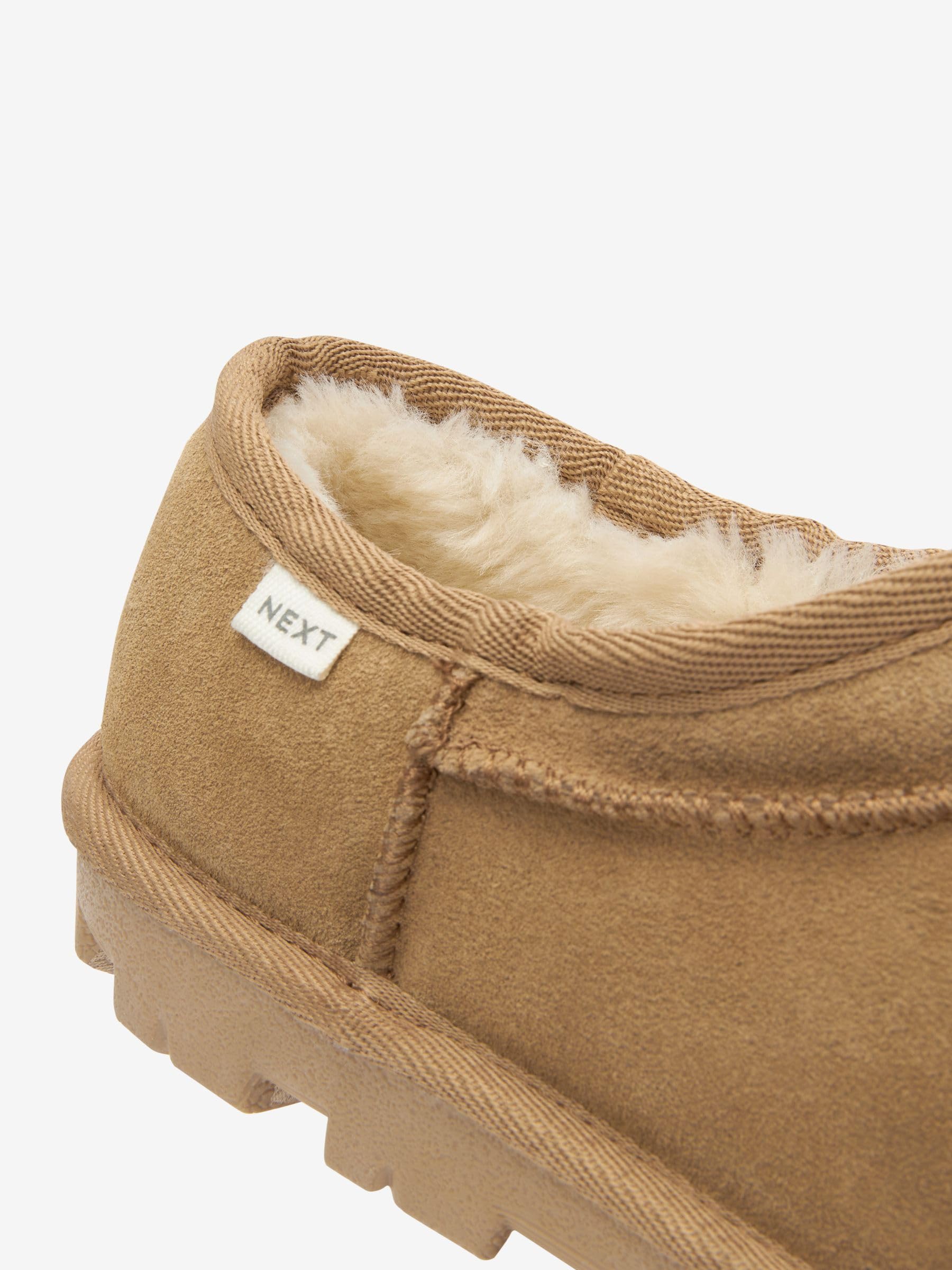 Next Pantofole Camoscio Ecopelliccia donna 35.5 marrone