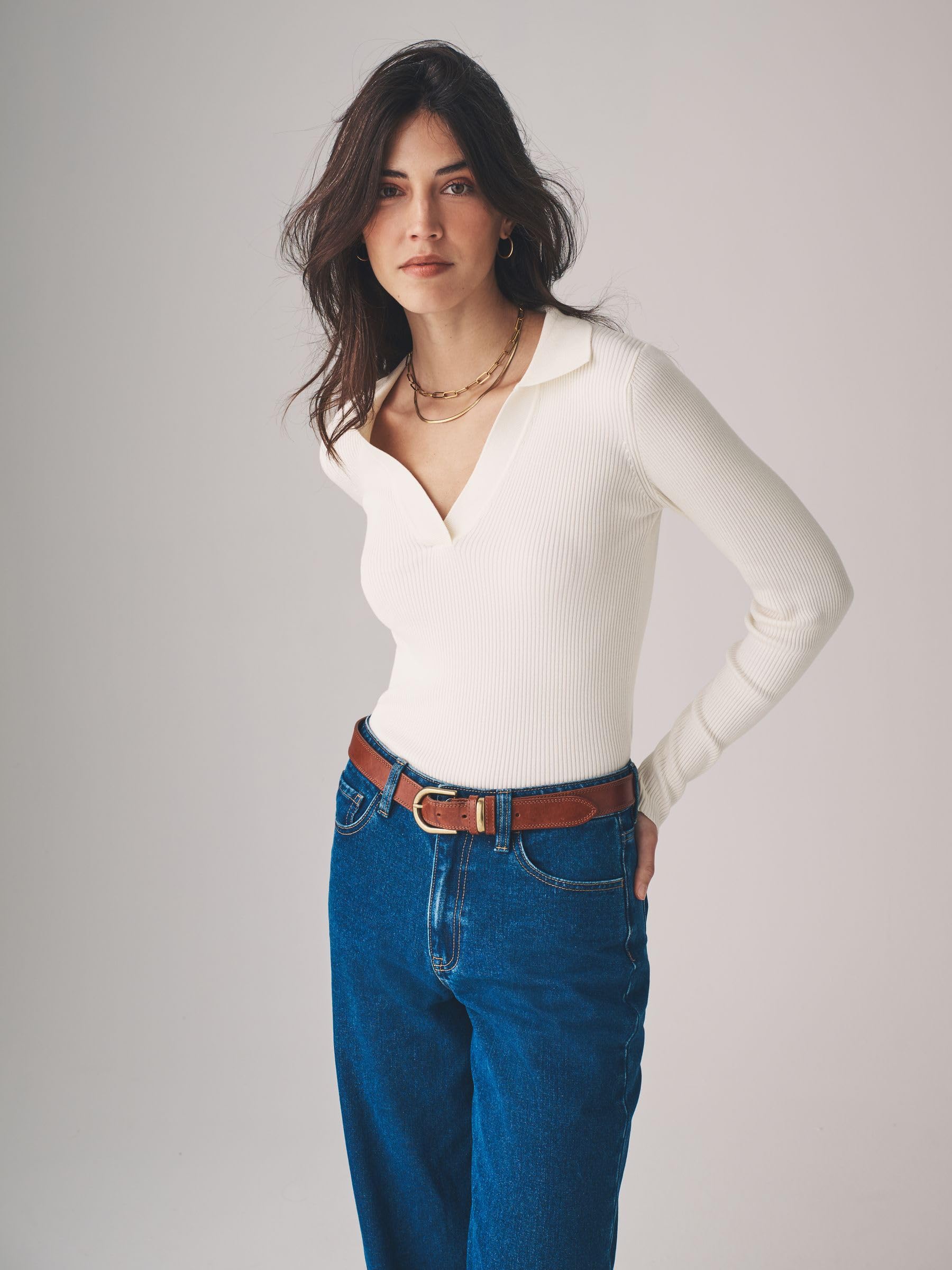 Next The Set maglione coste scollo V 2 pezzi donna