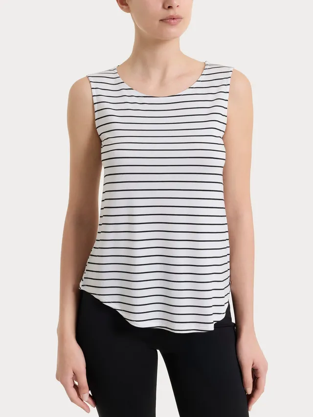 Ragno Summer Light top spalla larga donna bianco a righe