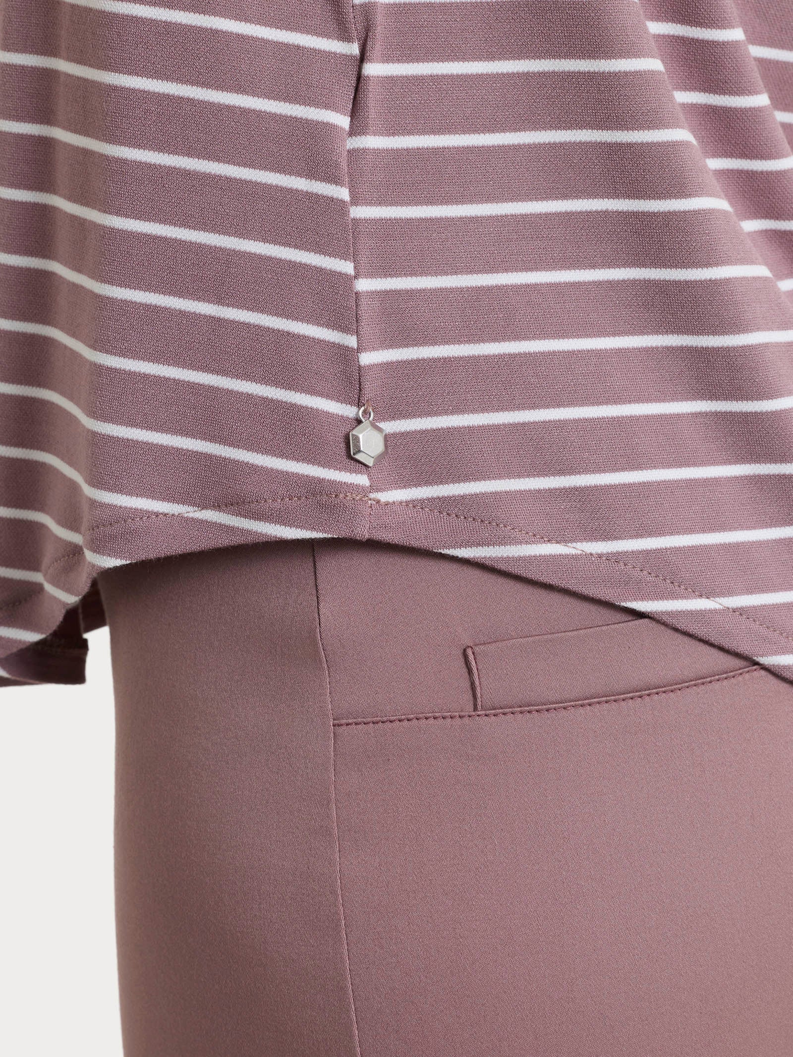 Ragno Summer Light top righe spalla larga twilight mauve
