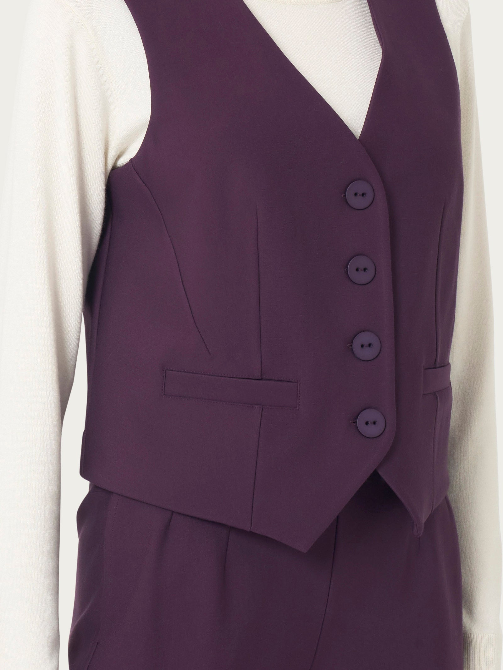 Ragno SL Gilet 4 Bottoni Compact Plum Perfect elegante