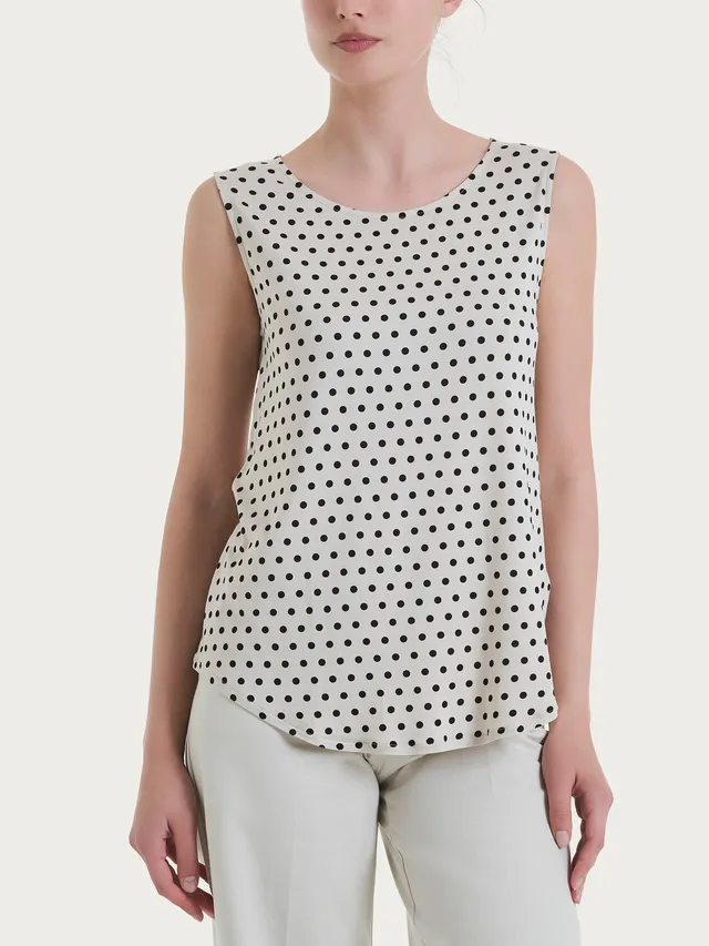 Ragno Viscosa Summer Top smanicato pois Fant.Champignon