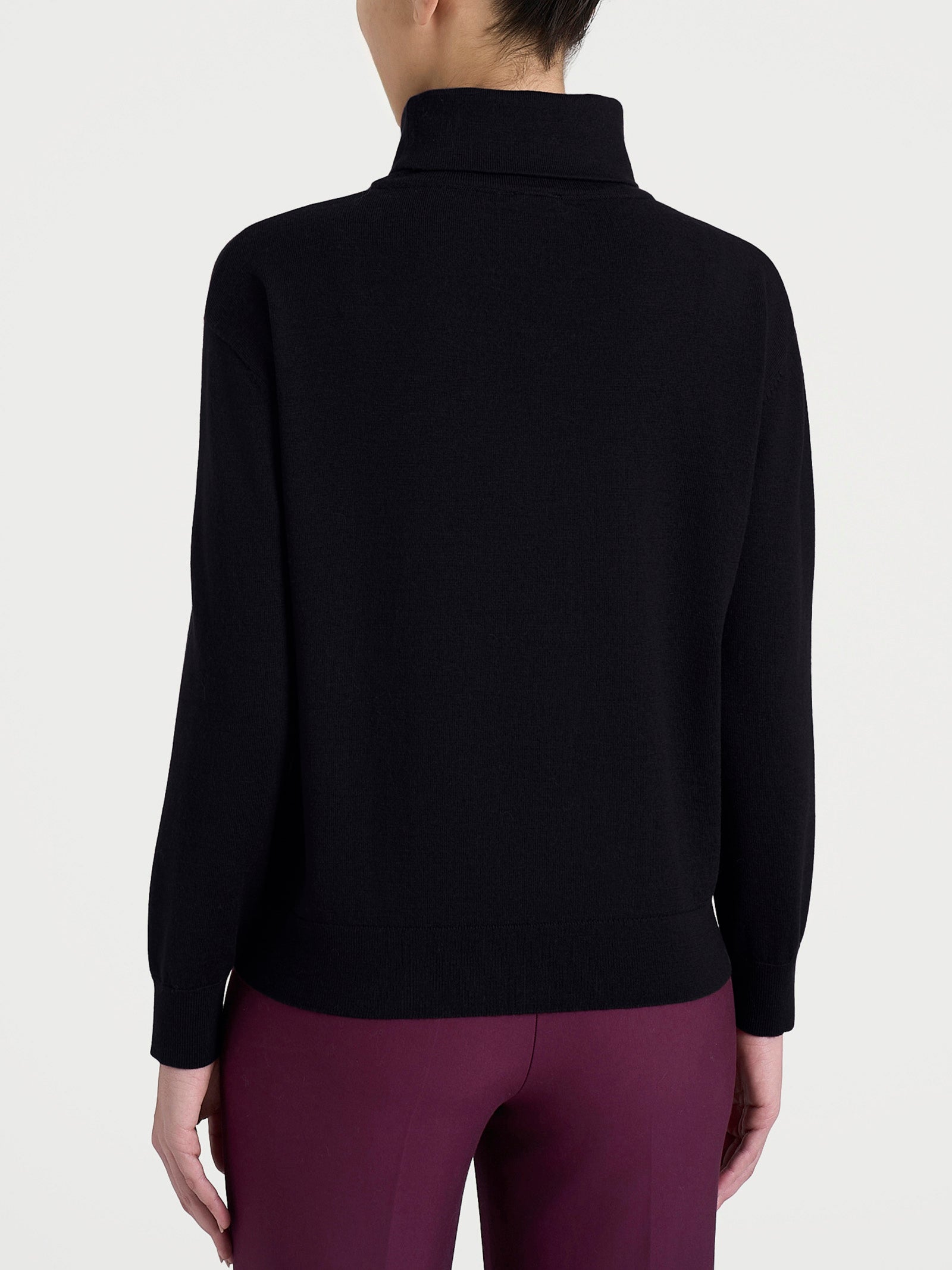 Ragno Merino Soft Collo a Ciambella Maglia Nero pura lana