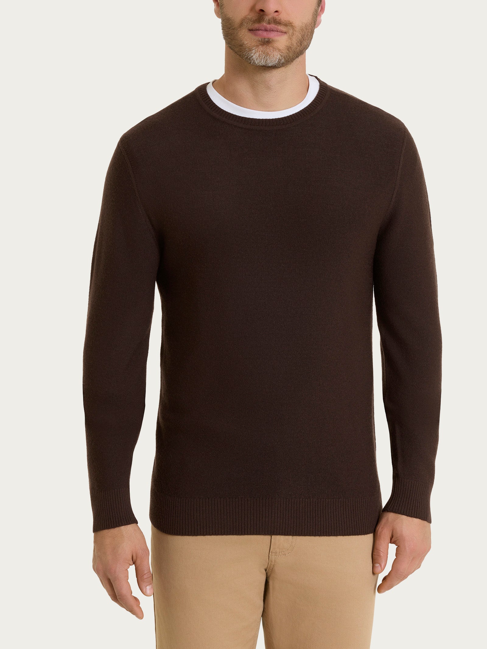 Ragno Merino Soft Pull girocollo punto links Chocolate