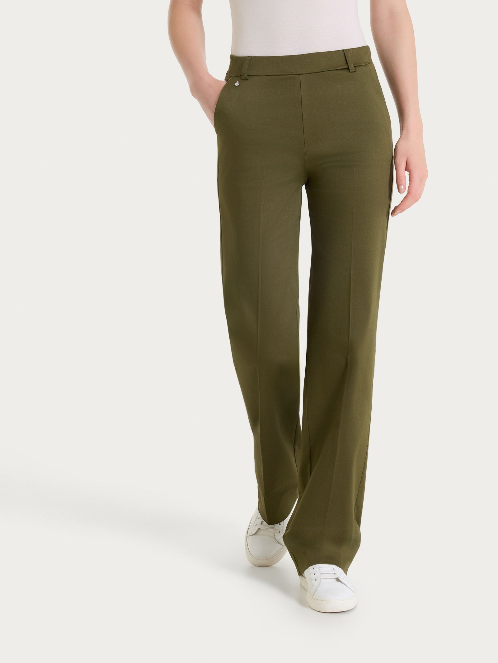 Ragno Satin Power Pantalone Dritto pantalone dark olive cotone