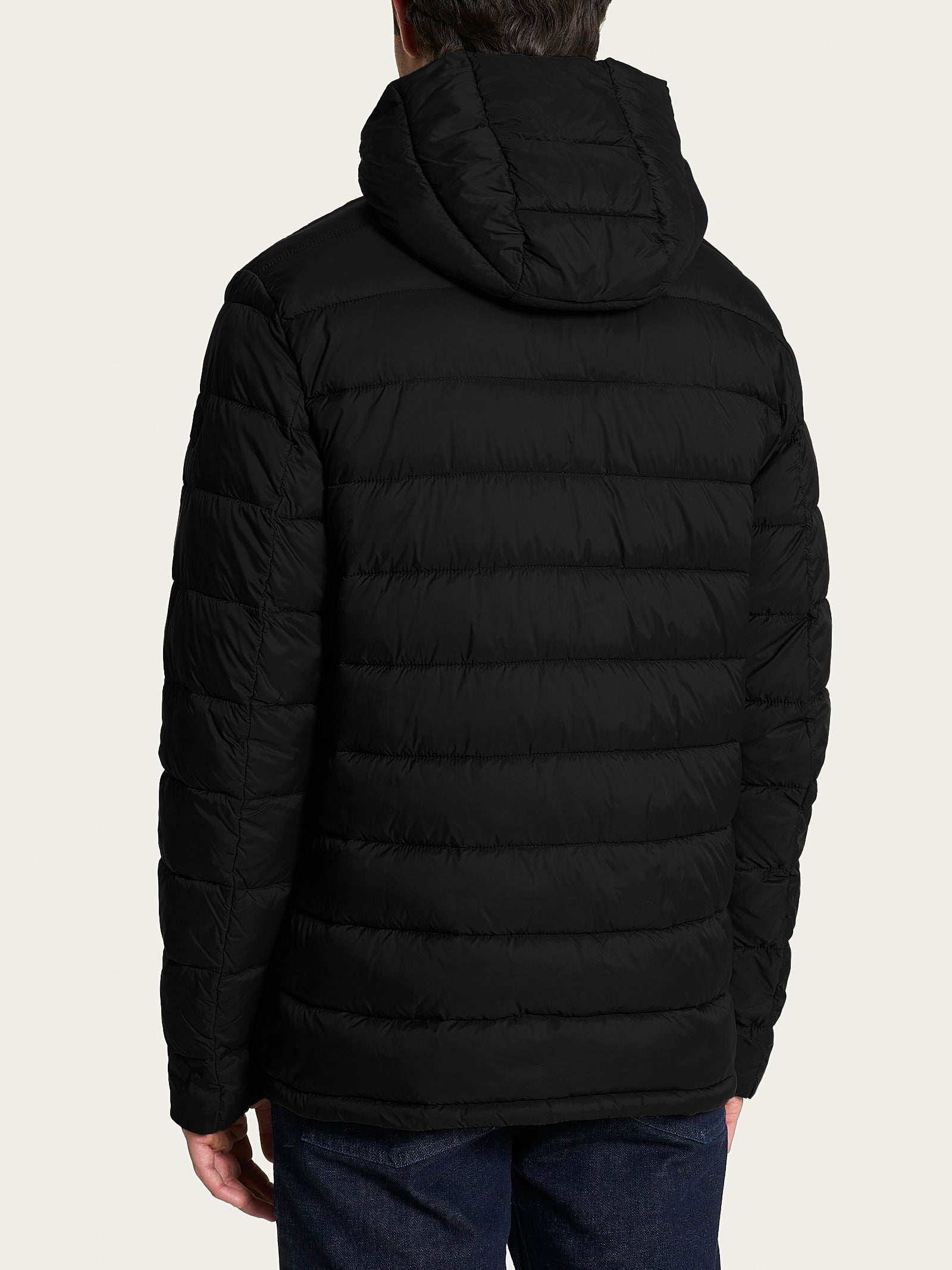Ragno Vegan Down Piumino con Cappuccio Uomo Nero leggero