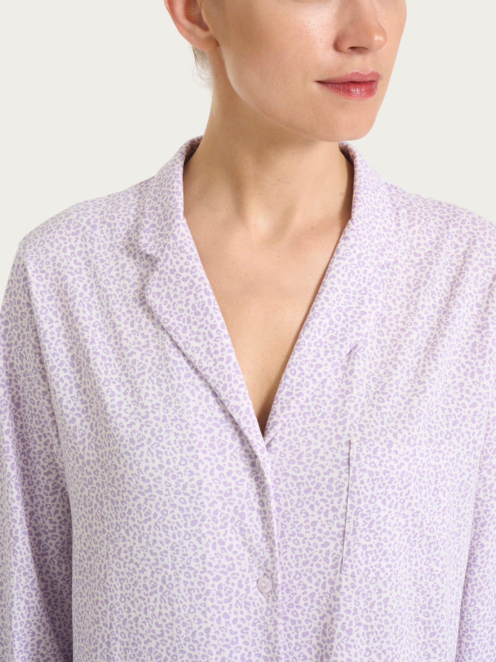 Ragno Sweet Emotion Aperto Micro Animalier pigiama cotone viola
