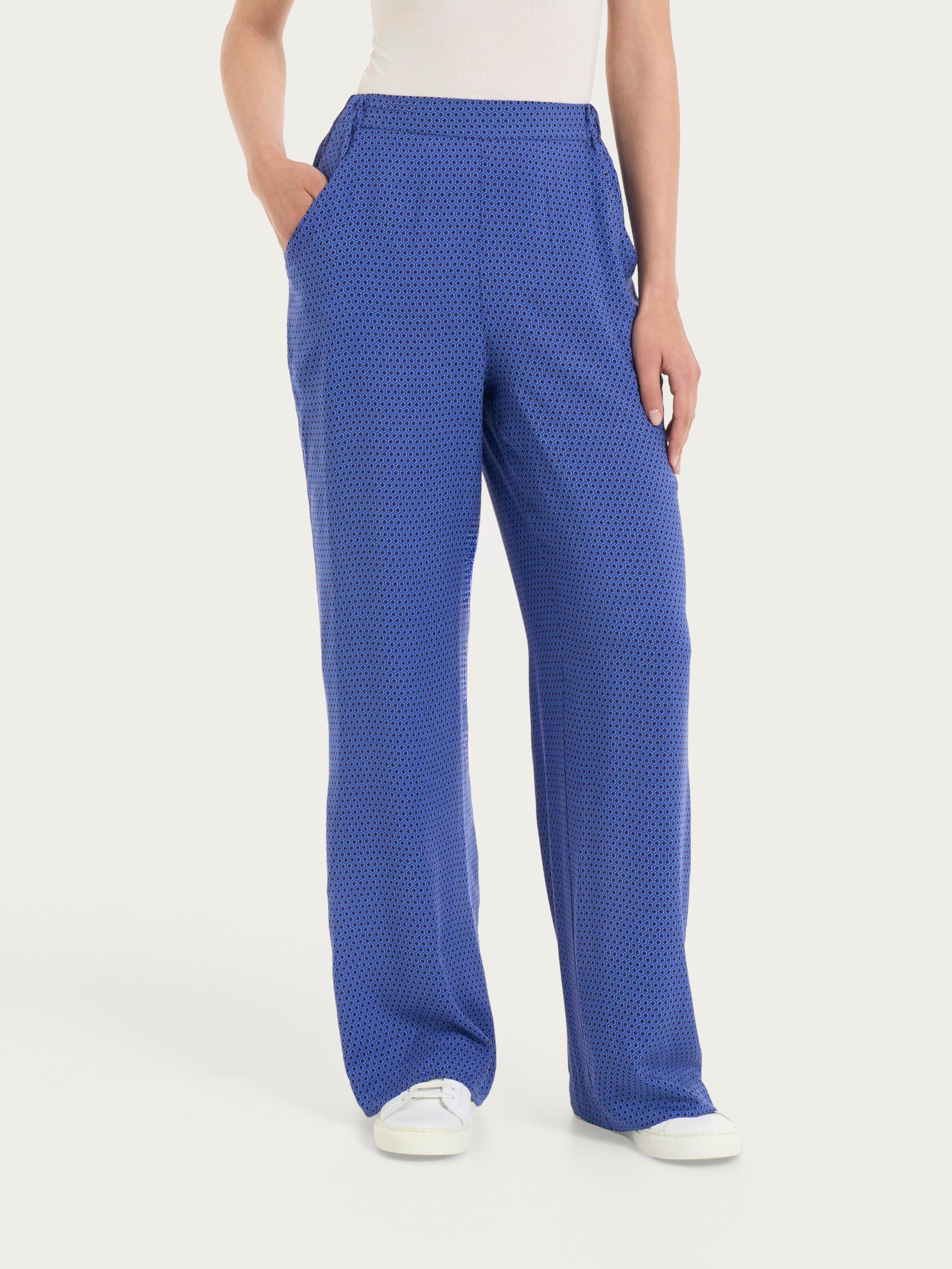 Ragno EcoSeta Pantalone Ampio Dazzling Blue wide leg