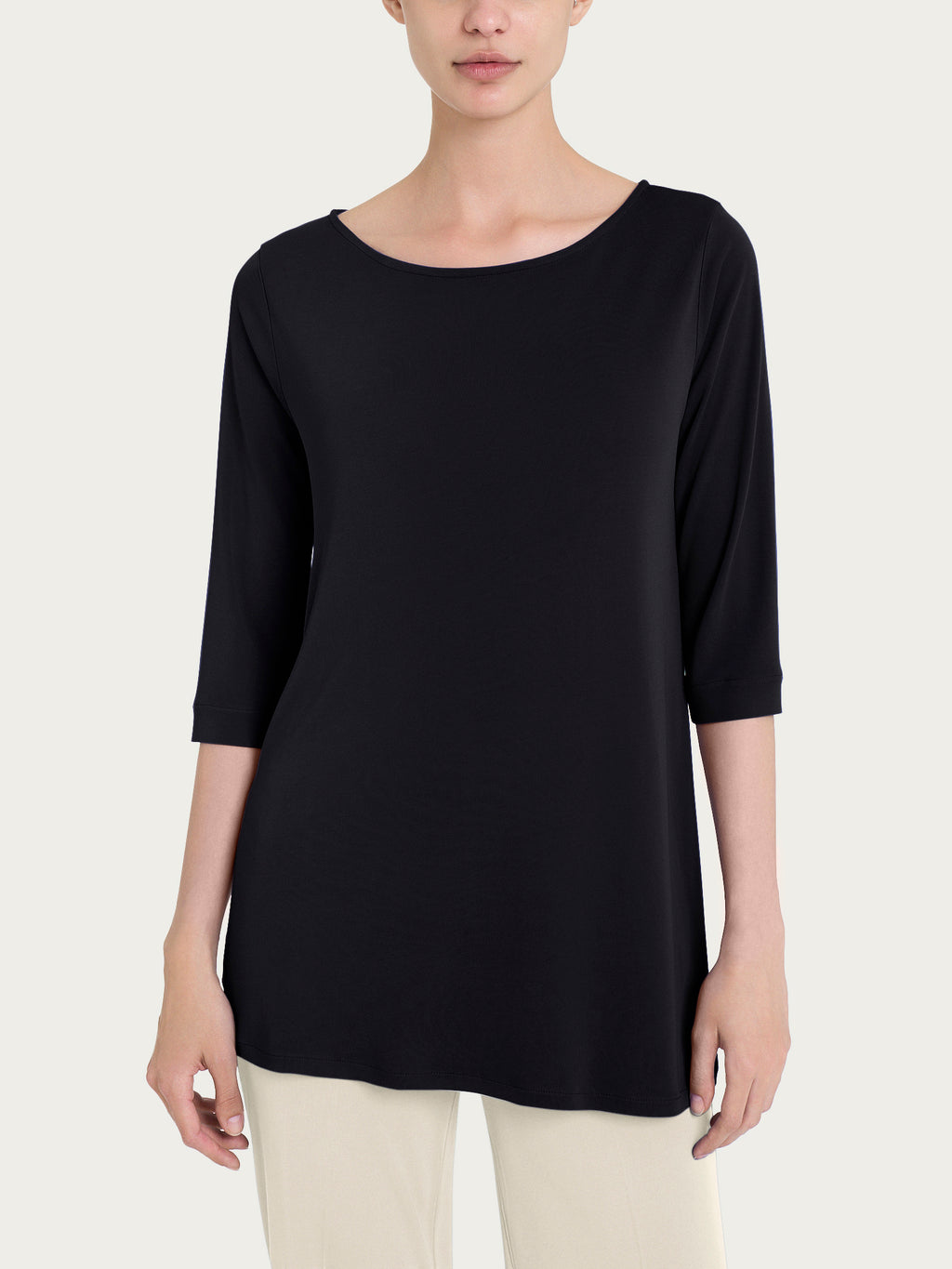 Ragno Viscosa Summer Maglia Donna Nero barchetta maniche 3/4