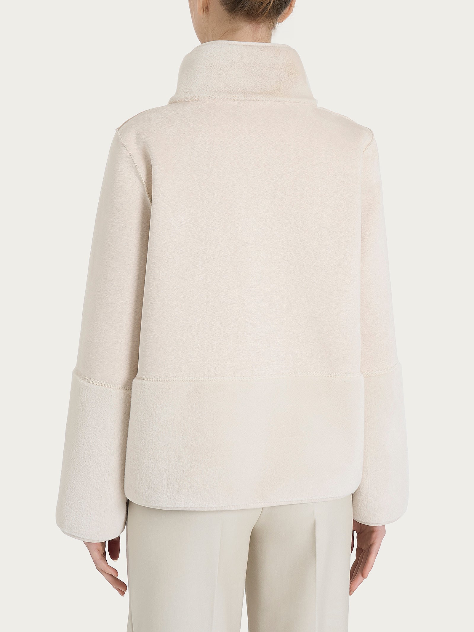 Ragno giacca corta double-face champignon in shearling