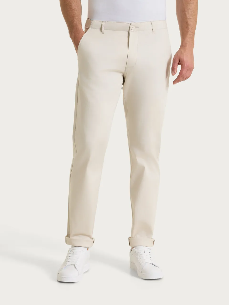 Ragno Satin Power pantalone chino tasche america Champignon