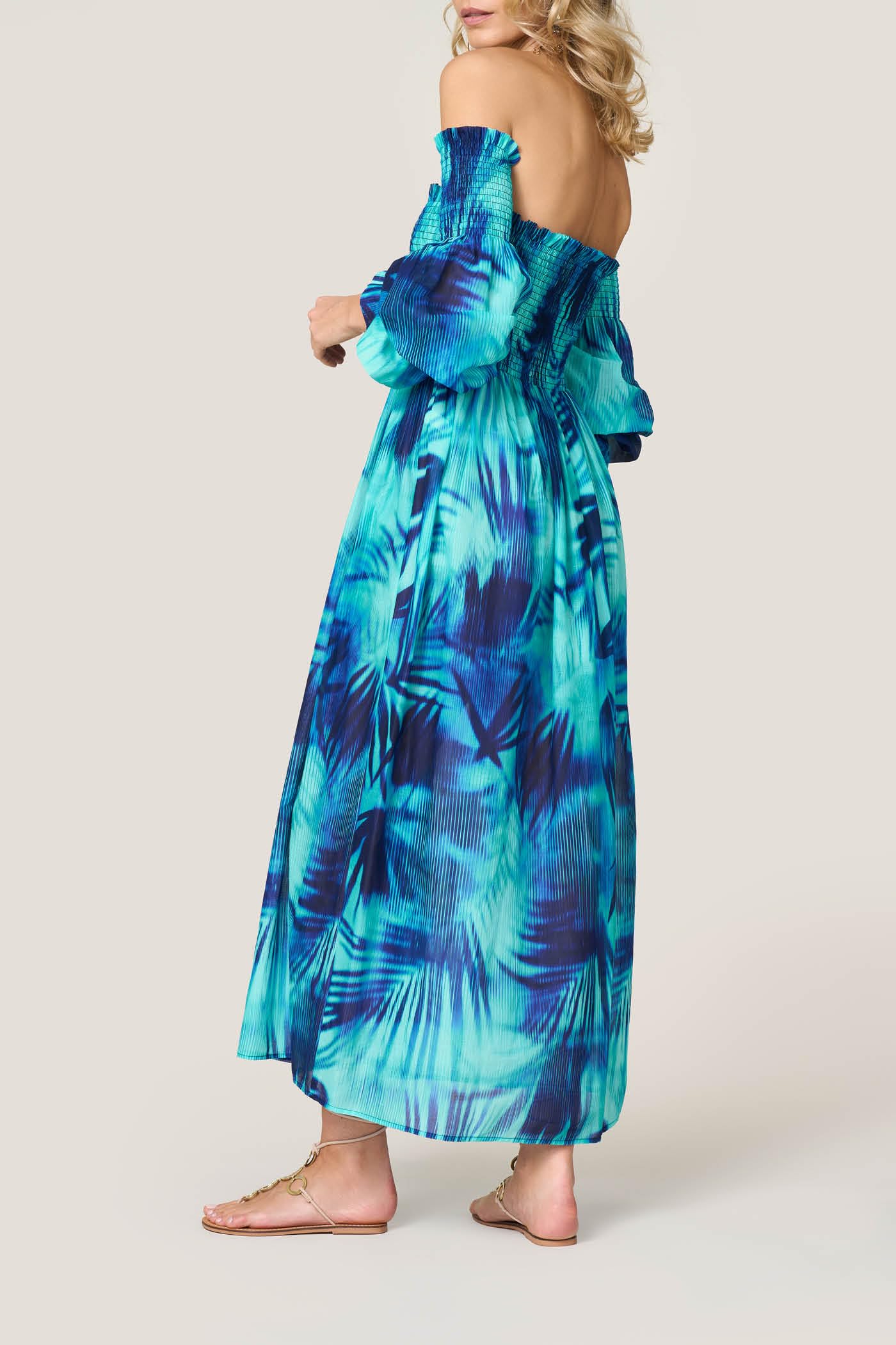 Goldenpoint Oasis abito lungo copricostume cotone multicolor