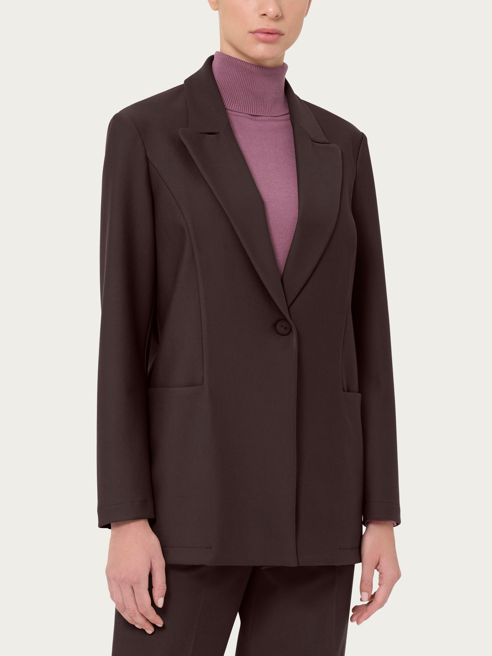 Ragno Compact Blazer Over Chocolate Torte elasticizzato