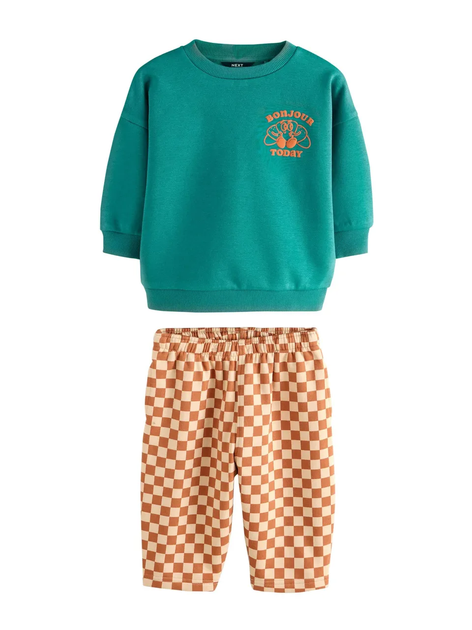 Next Tuta Felpa Jogger Bambino Green Croissant Cotone