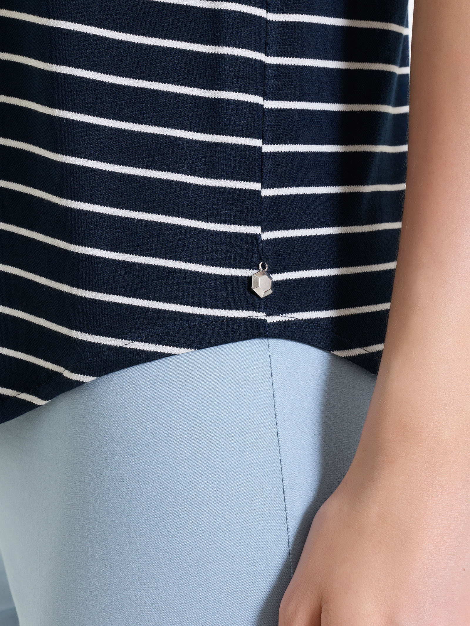 Ragno Summer Light top spalla larga Fant. Bleu a righe