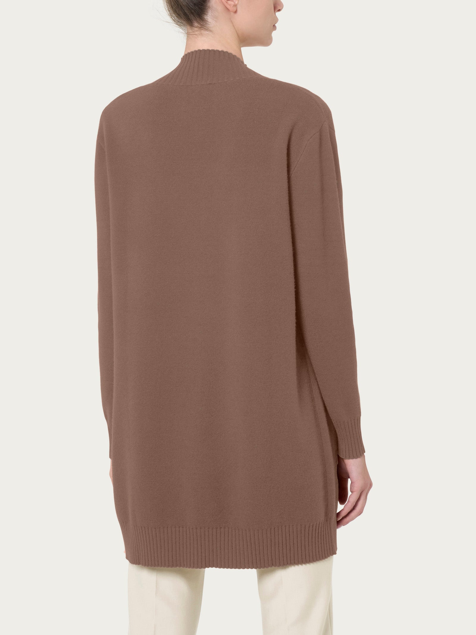 Ragno Cardigan lungo aperto in Super Soft pine bark