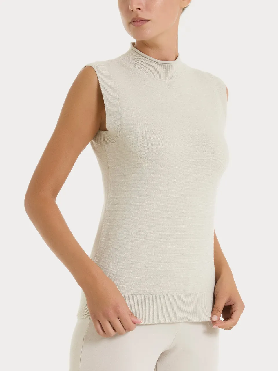 Ragno Super Soft Gilet Smanicato Champignon misto viscosa