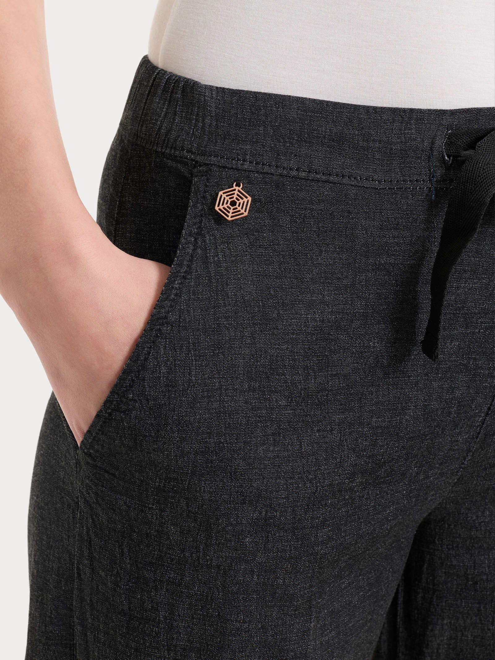 Ragno Super Light Denim Jeans Jogger con tasche nero Gray Black leggero
