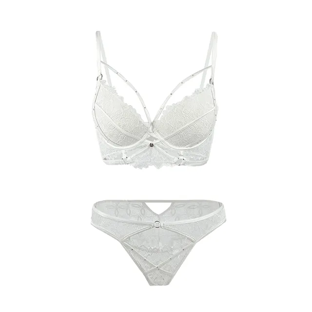 Maria Grazia Severi Ivory Lace Strappy completo intimo bianco balconcino