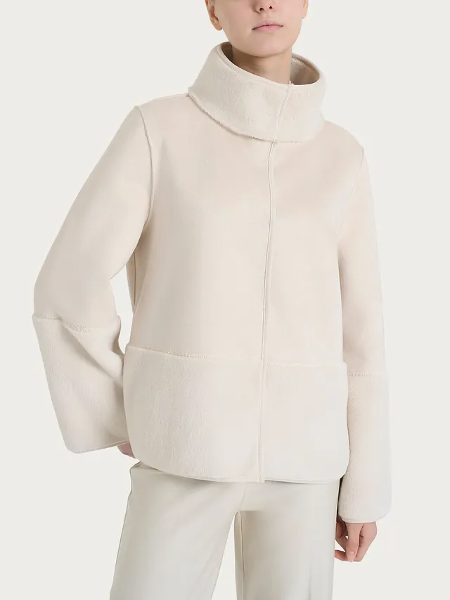 Ragno giacca corta double-face champignon in shearling