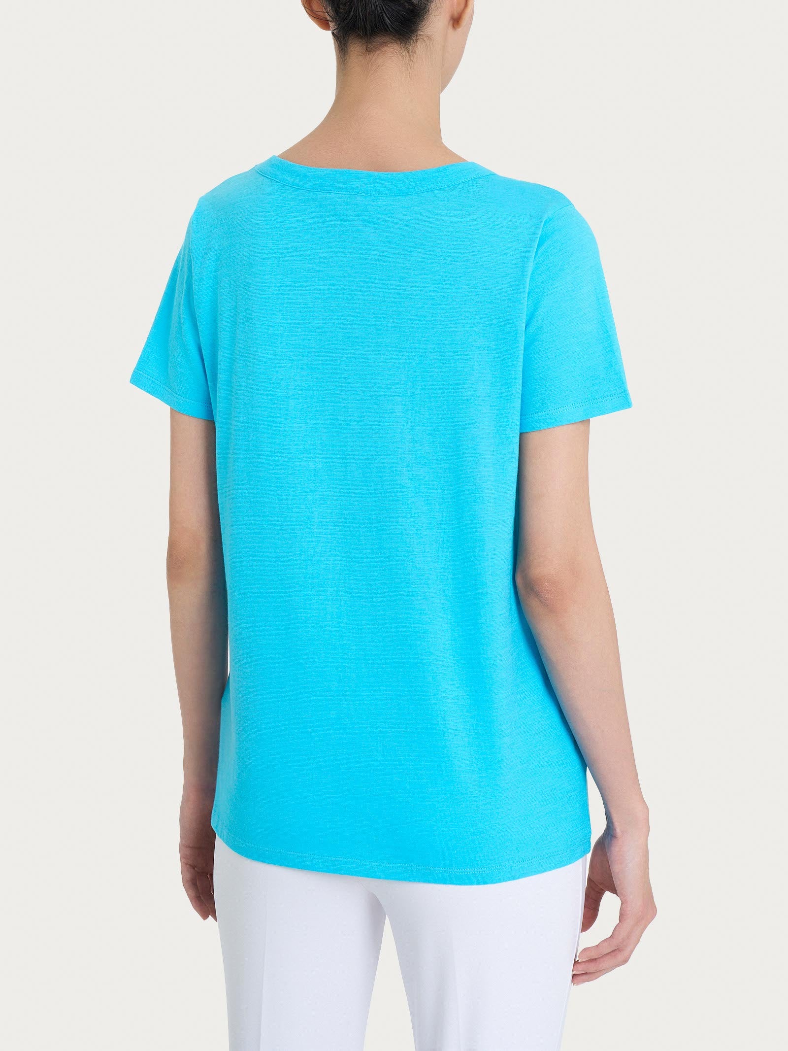 Ragno Gem Maglietta girocollo donna Aquarius slub jersey cotone
