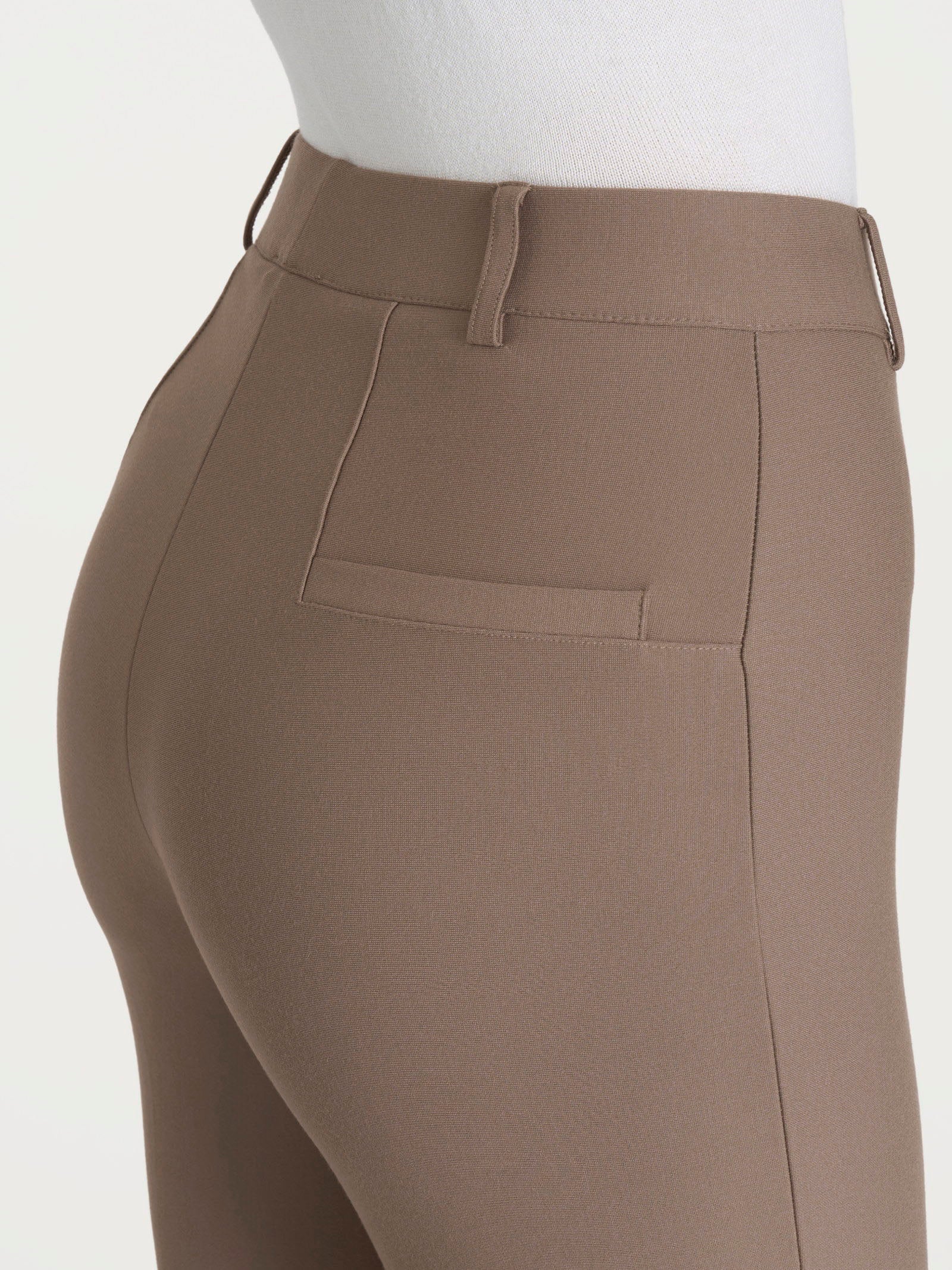Ragno Compact Pantalone Flare Caviglia Marrone Viscosa