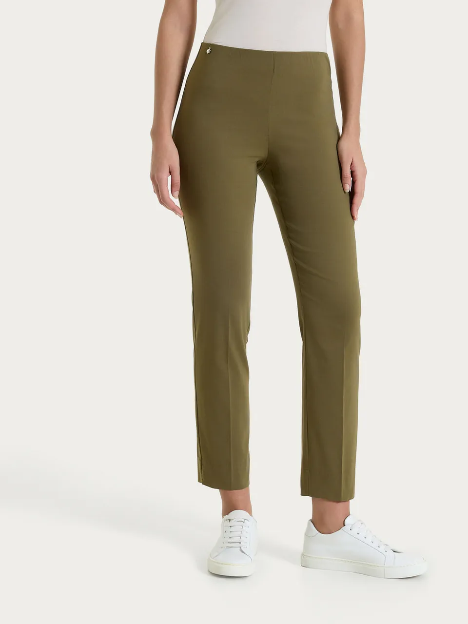 Ragno Super Fresh Pantaloni Capri con Spacchi Verde Oliva
