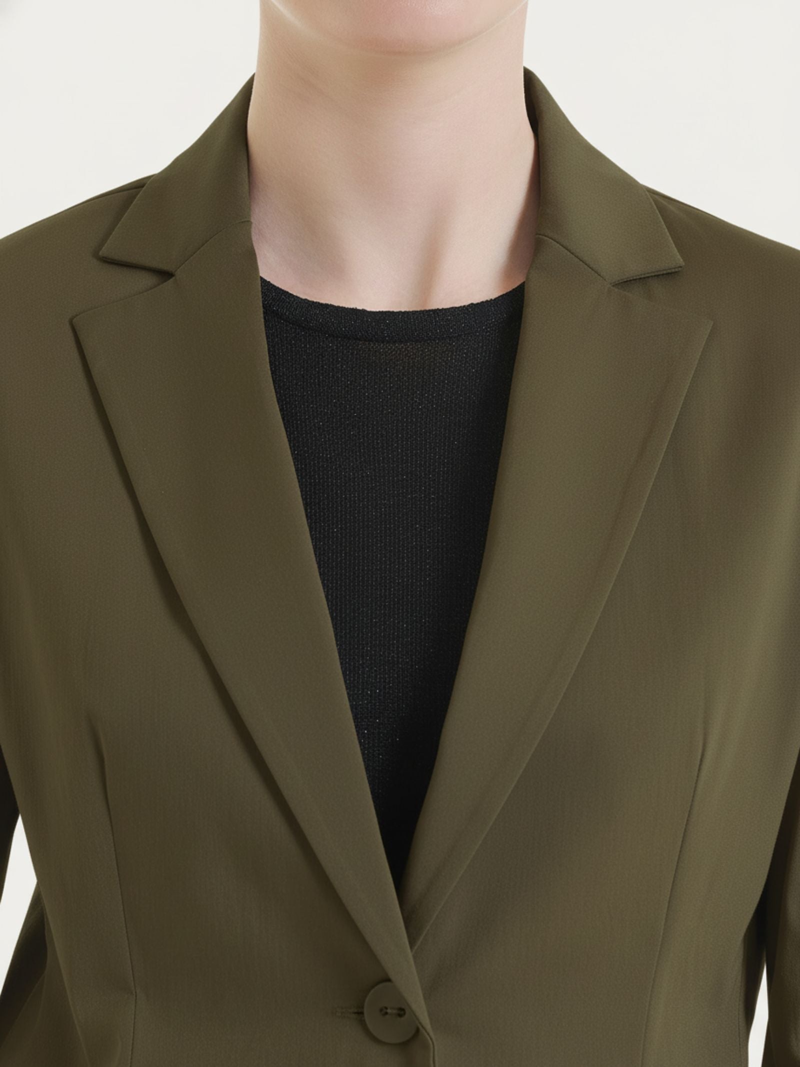 Ragno Satin Power blazer 2 bottoni Dark Olive in cotone
