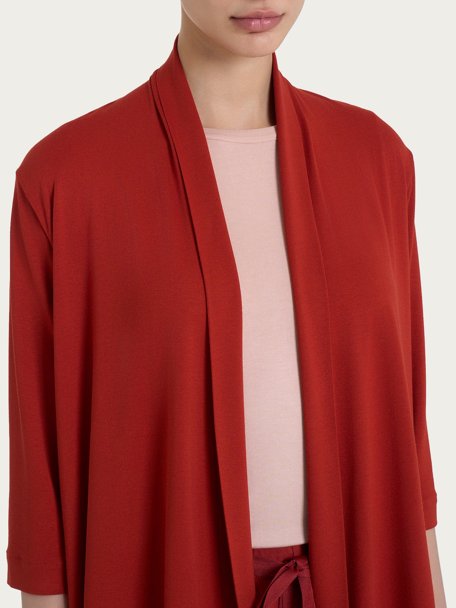 Ragno Viscosa Summer cardigan corto Red Ochre fresco donna