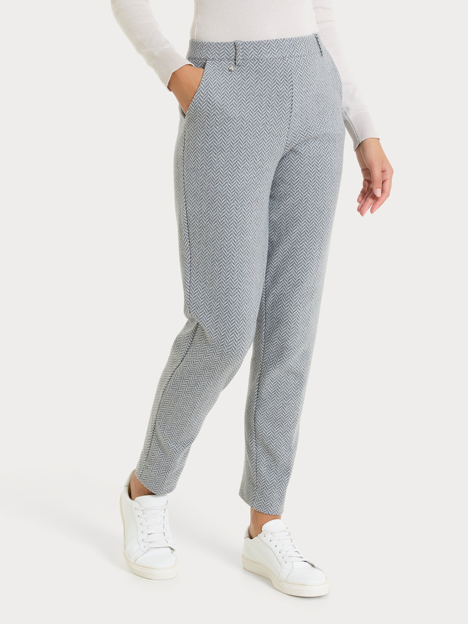 Ragno Compact Pantalone Chino Slim Eco Jacquard Fant.Grigio Mel.